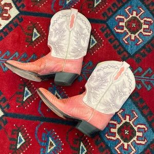 Pink Cowgirl Boots Size 8 Leather